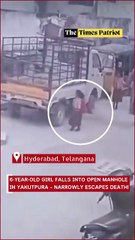 Hyderabad Horror: 6-Year-Old Girl Falls Into Open Manhole in Yakutpura – Narrowly Escapes Death!