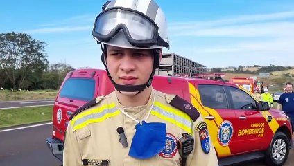 "Fratura em membros e também em crânio. Ela está em situação grave", afirma tenente sobre atropelamento na BR-277