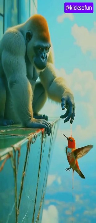 Bird and gorrila save her