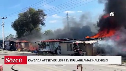 Sakarya'da kavgada ateşe verilen 4 ev kullanılamaz hale geldi