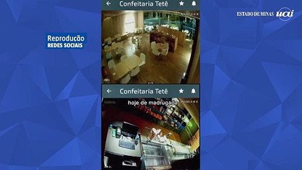 Homem quebra vidro de confeitaria para comer bolo