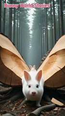 Rescue rabbit from gaint log