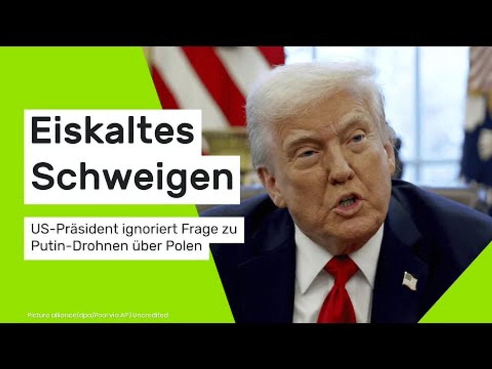 Donald Trump: Eiskaltes Schweigen - US-Präsident ignoriert Frage zu Putin-Drohnen über Polen