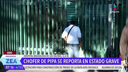 El chofer que operaba la pipa que explotó se encuentra en estado grave