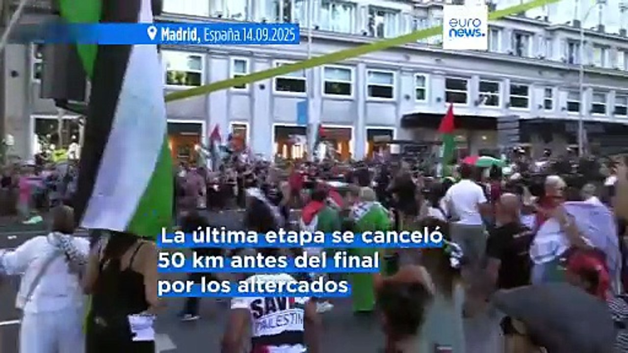 Los activistas propalestinos logran poner punto y final a La Vuelta 50 kilómetros antes de tiempo