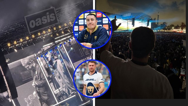 Efraín Juárez y Aaron Ramsey festejan triunfo de Pumas en concierto de Oasis