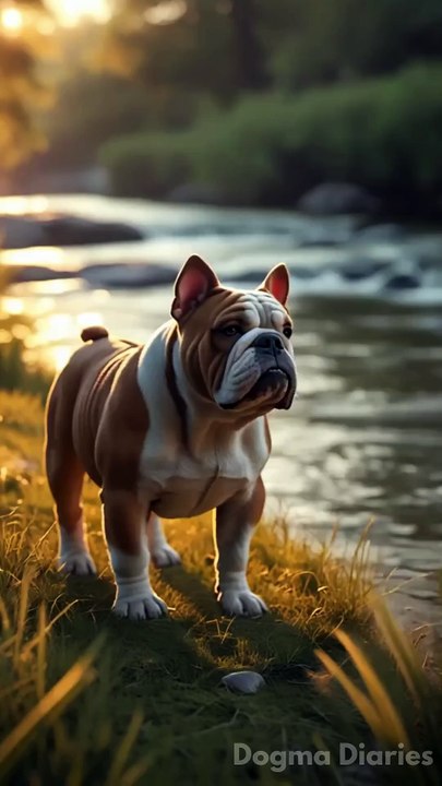 Brave Bulldog (Bruno) Saves Drowning Kitten #shorts #fyp  #pets  #ai #animatedcartoon  #cute #reels_1080p