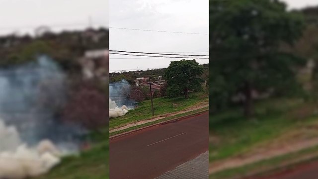 Corpo de Bombeiros é acionado para combater incêndio no Brasmadeira