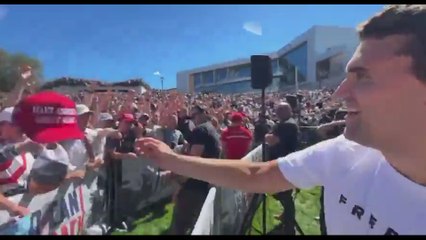 Charlie Kirk Handing Out MAGA Hats Moments Before Assassination