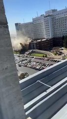 Incendio en el histórico Edificio Libertad, sede de la Armada Argentina