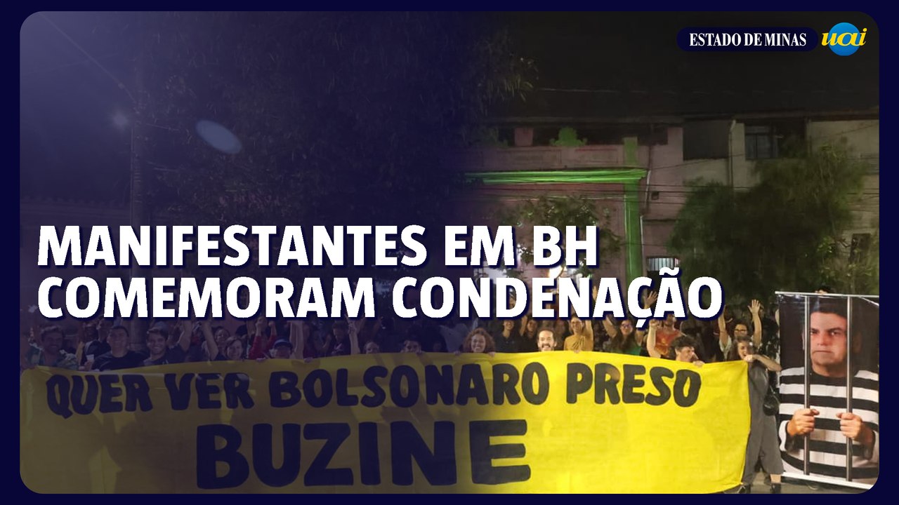 Manifestantes celebram condenação de Bolsonaro em BH