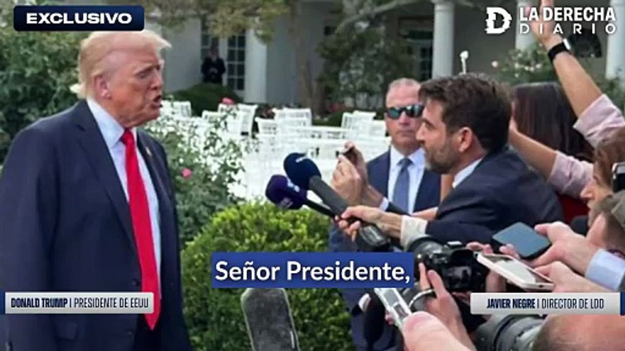 Donald Trump le respondió una pregunta al director de La Derecha Diario,  Javier Negre .  - "¿Qué opina sobre los medios que justifican el asesinato de Charlie Kirk?". + "Me parece terrible. Deberían estar avergonzados. Es terrible...".