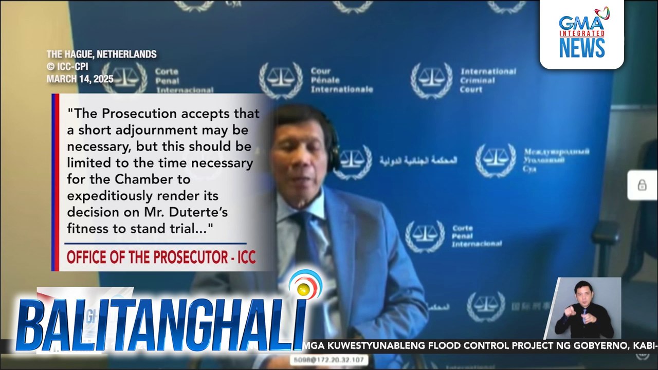 FPRRD, hindi na umano makaalala kaya hiniling ng kanyang kampo na i-adjourn indefinitely ang lahat ng proceedings | Balitanghali