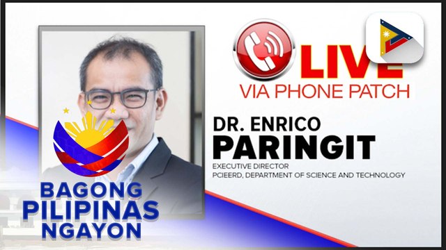 Panayam kay DOST-PCIEER Executive Director, Dr. Enrico Paringit ukol sa project digital imaging for monitoring evaluation ng DOST