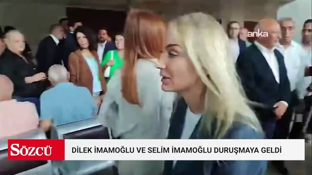 İmamoğlu’nun eşi Dilek Kaya İmamoğlu ve oğlu Selim İmamoğlu duruşmaya geldi