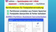 🤔Windows 11/10/8/7 zurückgesetzt? Speicherplatz & Partitionen mit AOMEI Partition Assistant anpassen👍🖥️