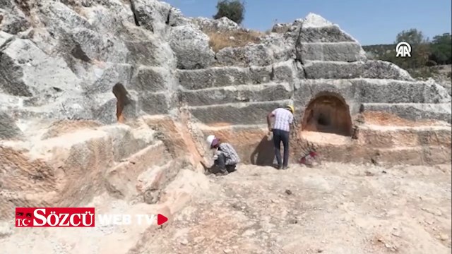 Eski taş ocağındaki arkeolojik kazıda 112 mezar bulundu