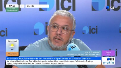 "On risque de suspendre les distributions",  s'inquiète Nabil Chetouf, secrétaire du secours populaire en Isère