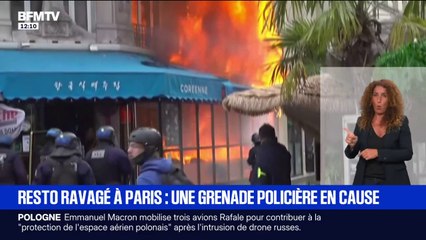 Restaurant parisien incendié le 10 septembre: une grenade policière à l'origine du départ de feu