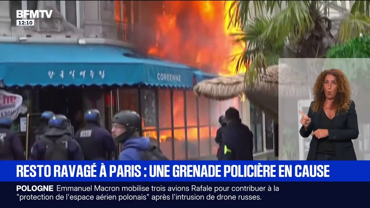 Restaurant parisien incendié le 10 septembre: une grenade policière à l'origine du départ de feu