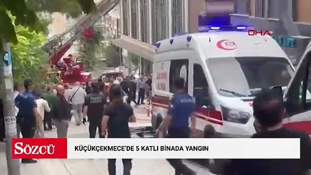 Küçükçekmece'de 5 katlı binada yangın