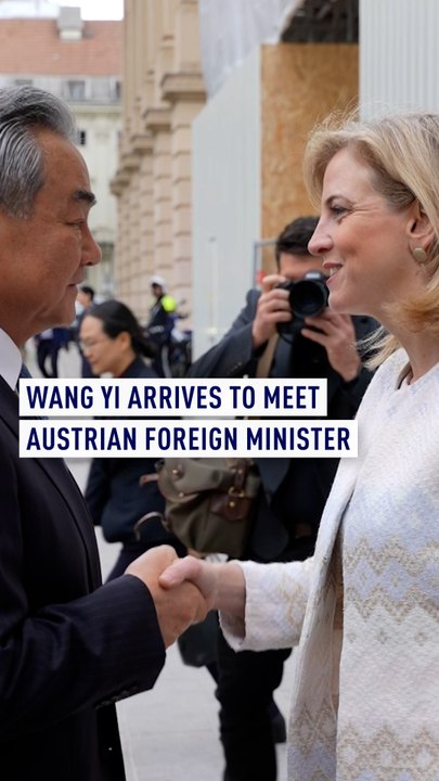 Wang Yi arrives to meet Austrian Foreign Minister