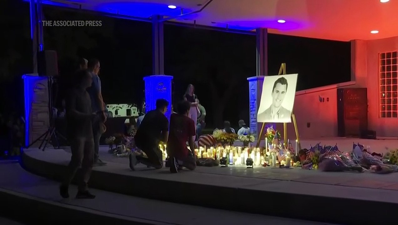 Conservative commentator Charlie Kirk remembere...