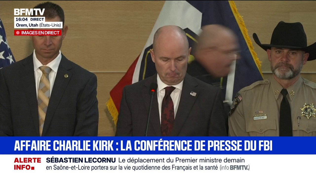 Mort de Charlie Kirk: "Nous l'avons attrapé", déclare le gouverneur de l'Utah au sujet du suspect