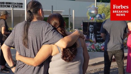 Charlie Kirk Is Mourned Outside Of Turning Point USA's Headquarters In Phoenix, Arizona