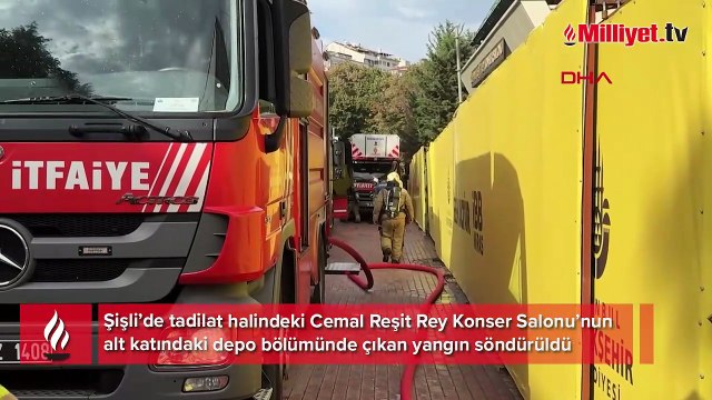 Şişli Cemal Reşit Rey Konser Salonu’nda çıkan yangın! 2 işçi dumandan etkilendi