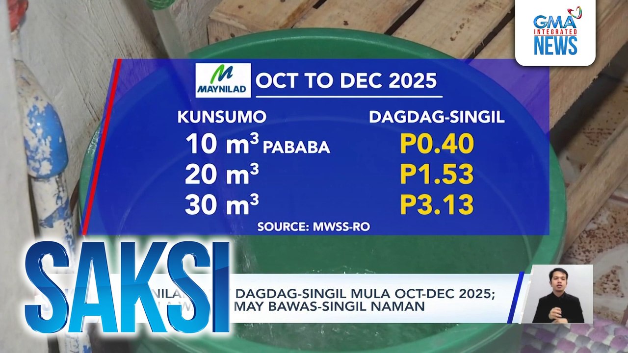 Maynilad, may dagdag-singil mula Oct-Dec 2025; Manila Water, may bawas-singil naman | Saksi