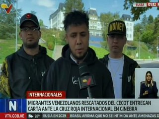 Carta de migrantes venezolanos rescatados del Cecot llega a la Cruz Roja Internacional de Ginebra