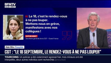Mobilisation du 18 septembre: Sophie Binet, secrétaire générale de la CGT, appelle "à ne pas louper ce rendez-vous"