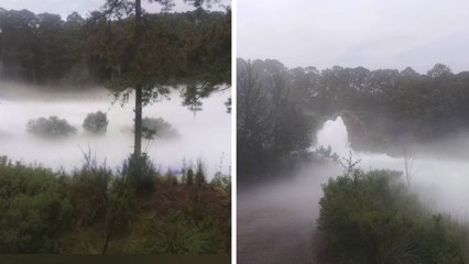 Tlaxcala: Fuga de gas en un ducto de Pemex cerca de la carretera Nanacamilpa–Tepuente se viraliza