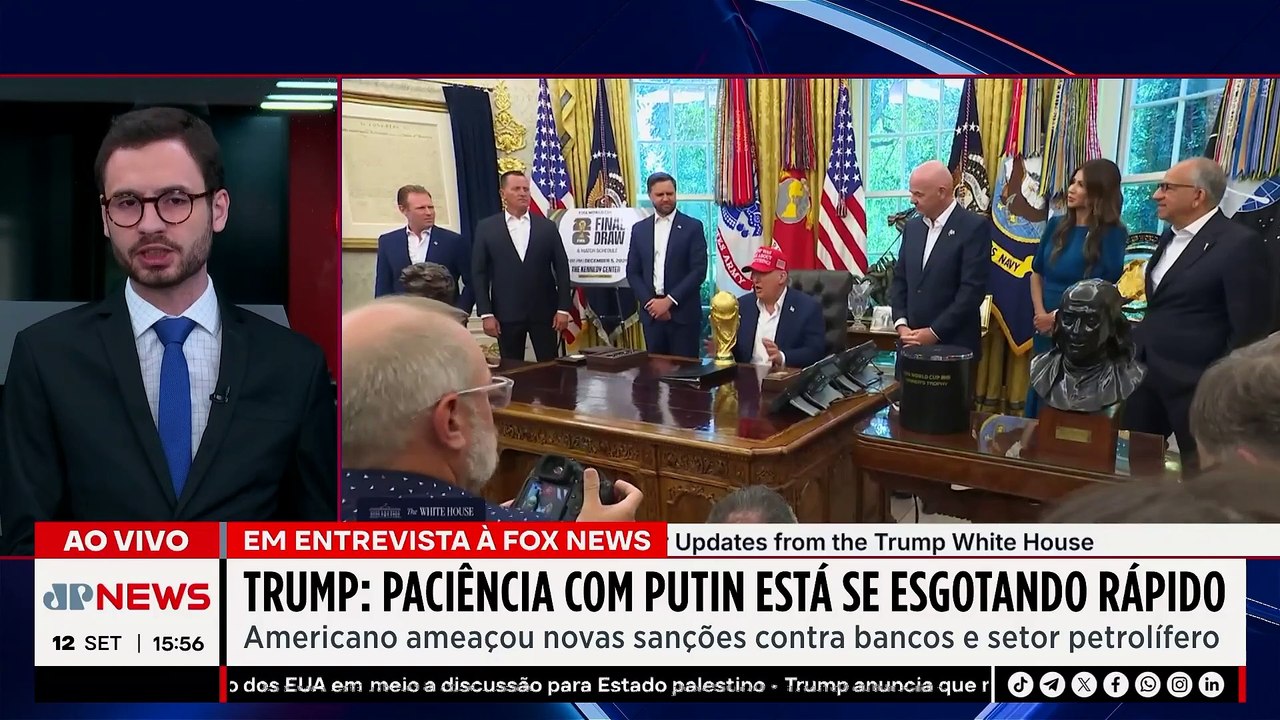 Trump diz que paciência com Putin está acabando | TEMPO REAL