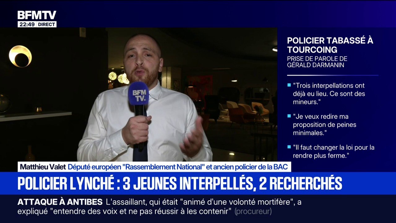 Policier agressé à Tourcoing: "Je suis pour qu'on puisse diffuser les images d'intervention", affirme Matthieu Valet, député européen RN