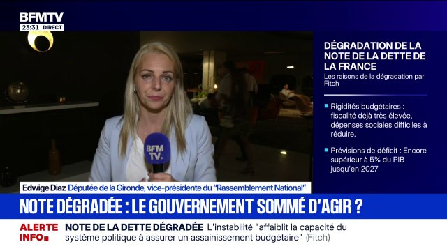 Note de la dette française dégradée: C'est aussi parce que nos politiques ont menti , dénonce Edwige Diaz, députée de la Gironde (RN)