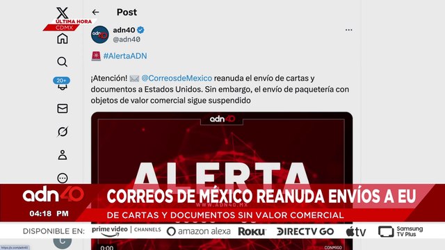 🚨¡Última Hora! Correos de México reanuda el envío de cartas y documentos hacia Estados Unidos
