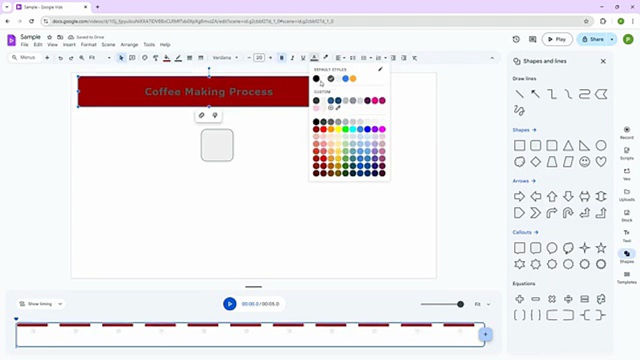 Google Vids - Lesson 46 - Using Shapes to Build Diagrams or Flowcharts