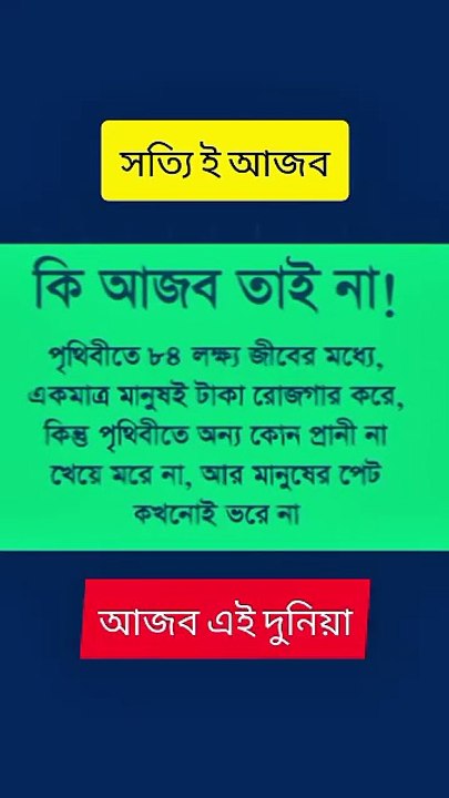 সত্যিই আজব এ দুনিয়া Learning Time BD