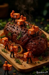 Tiny workers made beef wellington #ai #aivideo #tiny