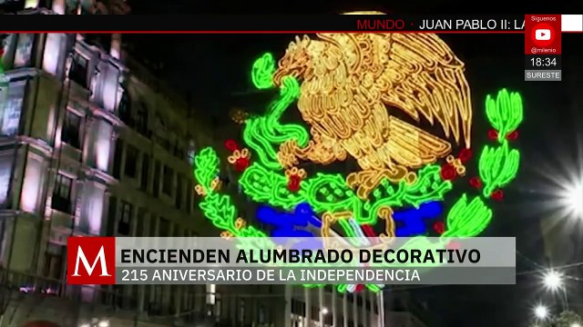 Autoridades capitalinas realizan el encendido de luces para inicio de festejos patrios en la CdMx