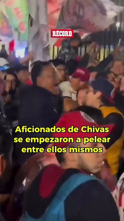 La afición de Chivas entró en calor y entre ellos mismos iniciaron la bronca.