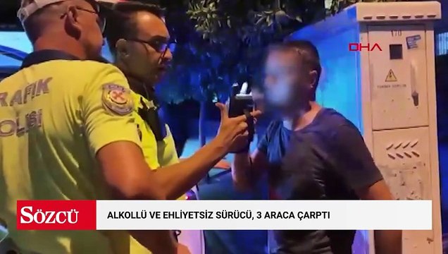 Alkollü ve ehliyetsiz sürücünün kullandığı otomobil, 3 araca çarptı