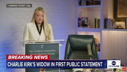 Charlie Kirk's widow, Erika Kirk, makes first public remarks 'Charlie loved America'