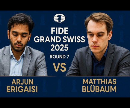 Arjun Erigaisi vs Matthias Blübaum | FIDE Grand Swiss 2025 – Round 7 Clash of Titans