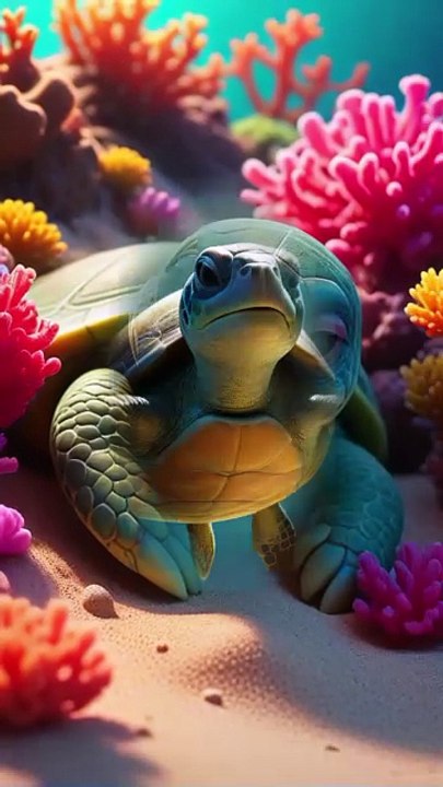 Turtle Slept Beneath Gentle Waves ❤️