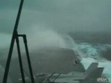 Giant Waves on Aircraft Carrier