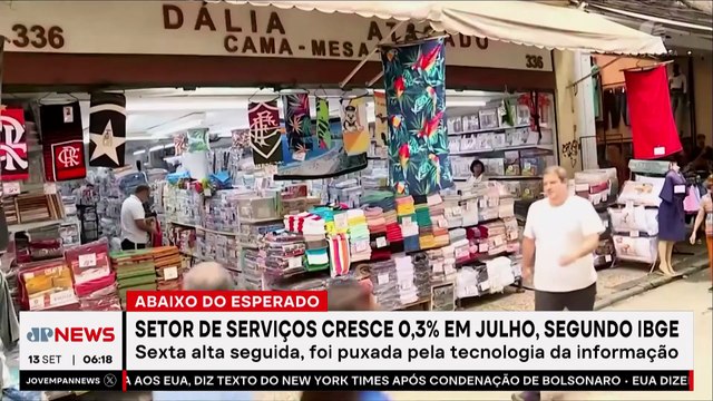 Setor de serviços cresce 0,3% em julho e tem 6ª alta seguida, diz IBGE