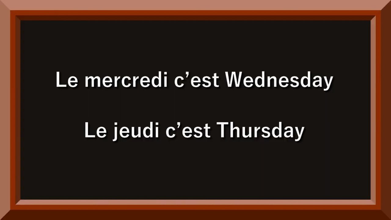 Les jours de la semaine en anglais